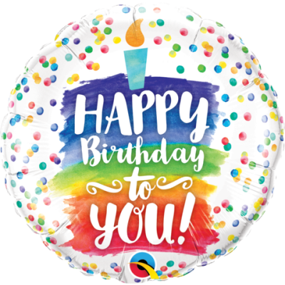 Qualatex Foil 45cm (18") Birthday To You Rainbow Cake