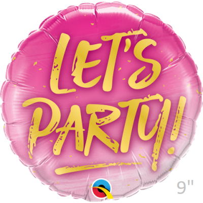 Qualatex Micro-Foil 22cm (9") Let's Party! (Air Fill & Unpackaged)
