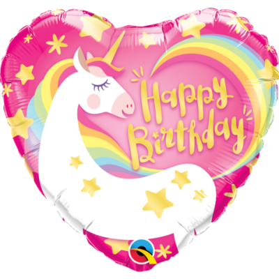 Qualatex Foil 45cm (18") Happy Birthday Magical Unicorn