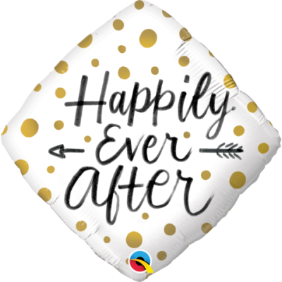 Qualatex Foil 45cm (18") Happily Ever After Gold Dots