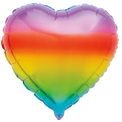 Unique Foil Gradient Rainbow Heart 45cm (18") 