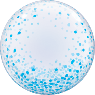 Qualatex Deco Bubble 60cm (24") Blue Confetti Dots 