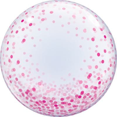 Qualatex Deco Bubble 60cm (24") Pink Confetti Dots