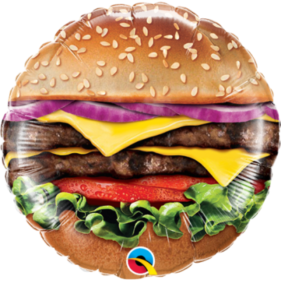 Qualatex Micro-Foil 22cm (9") Cheeseburger (Air Fill & Unpackaged)