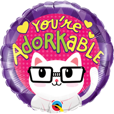 Qualatex Micro-Foil 22cm (9") You're adorable kitty (Air Fill & Unpackaged) 
