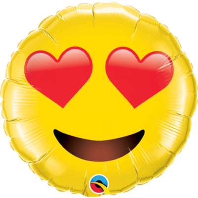 Qualatex Foil Shape 71cm (28") Emoji Smiley & Heart Eyes
