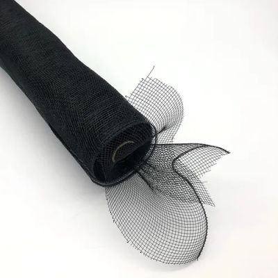 Mesh Fabric Roll Plain Black 0.5m x 10m
