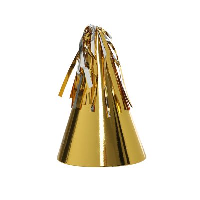 Five Star P10 Paper Party Hat with Tassel Topper Classic Metallic Gold