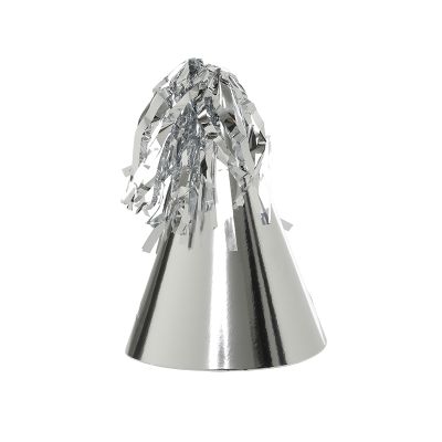 Five Star P10 Paper Party Hat with Tassel Topper Classic Metallic Silver