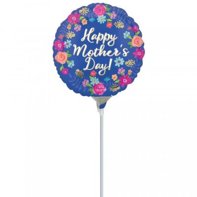 Anagram Microfoil 22cm (9&quot;) Happy Mother&#039;s Day Circled In Flowers (Air Fill & Unpackaged)