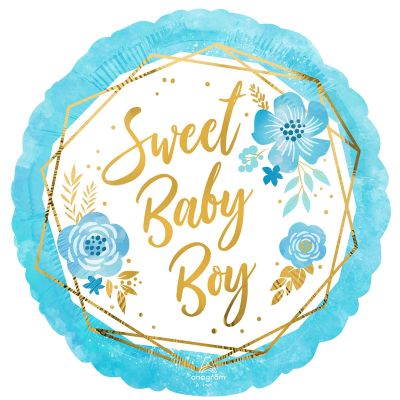 Anagram Foil 45cm (18") Sweet Baby Boy Floral Geo
