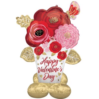 Anagram AirLoonz™ Happy Valentine's Day Satin Painted Flowers (99cm x 134cm)