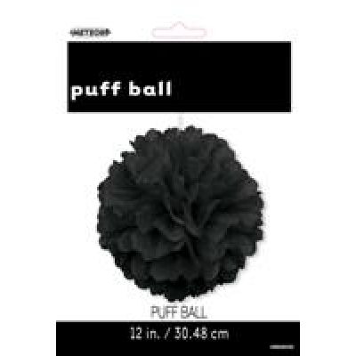 Unique Paper Puff Ball 40cm 16&quot; Black