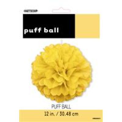Unique Paper Puff Ball 40cm 16&quot; Yellow