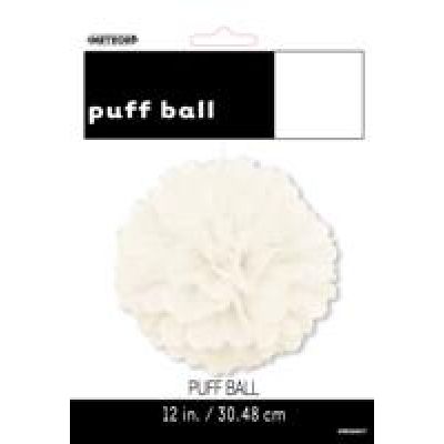 Unique Paper Puff Ball 40cm 16" White