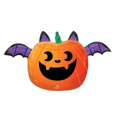 Anagram Foil Shape Fun &amp; Spooky Pumpkin Bat (66cm x 38cm)