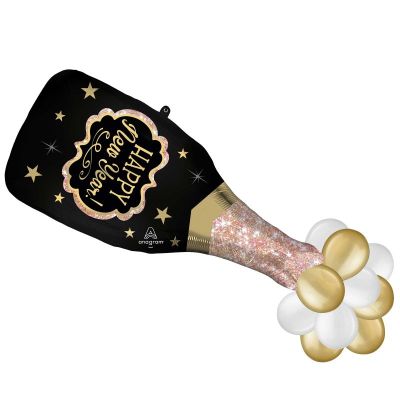Anagram Foil SuperShape Latex Accented Happy New Year Bubbly Bottle (119cm x 40cm)