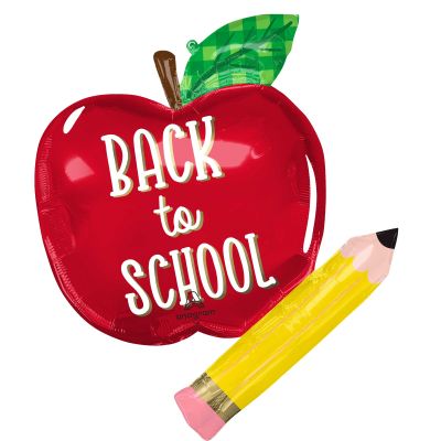 Anagram SuperShape Back To School Apple and Pencil (66cm x 78cm)