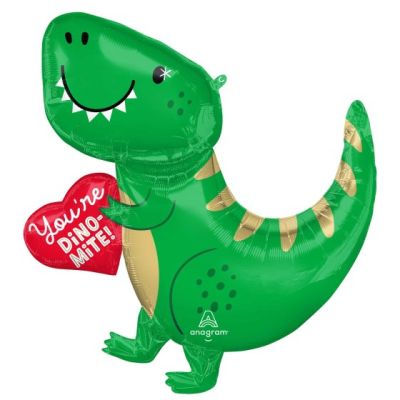 Anagram Foil SuperShape You're Dino-Mite Dinosaur & Heart (73cm x 78cm)
