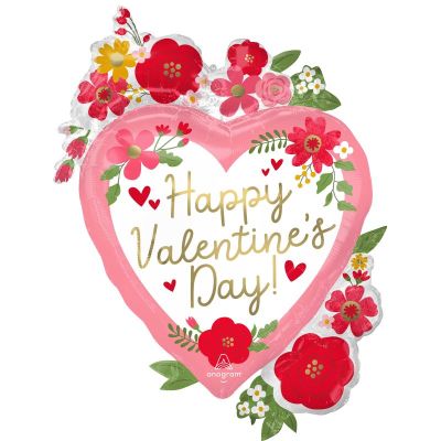 Anagram Foil SuperShape Happy Valentine's Day Floral (63cmx86cm)