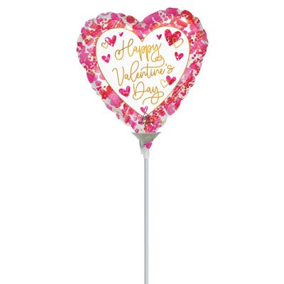 Anagram Microfoil 22cm (9&quot;) Happy Valentine&#039;s Day Heartful (Air Fill & Unpackaged)