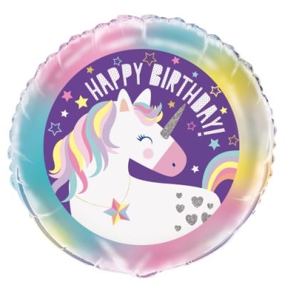 Unique Foil 18" Unicorn Happy Birthday