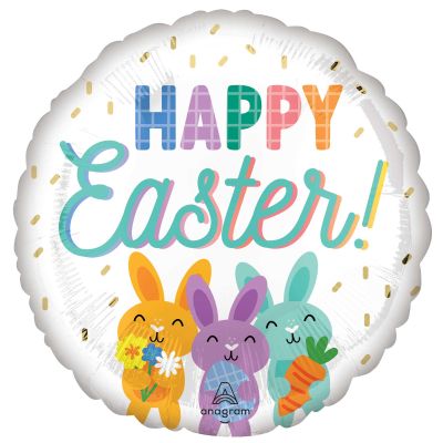 Anagram Foil 45cm (18") Happy Easter Cute Bunnies