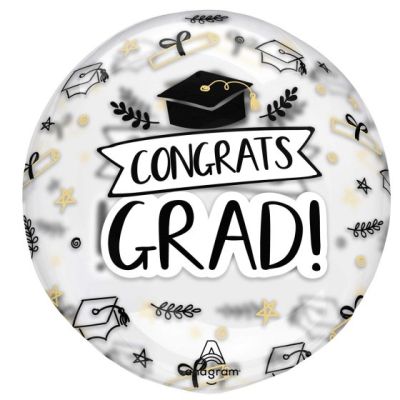 Anagram Printed Clearz 45cm (18") Congratz Grad Clearly Sketched