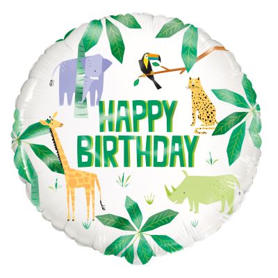 Unique Foil Animal Safari - Happy Birthday 45cm (18")