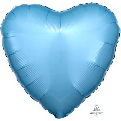 Anagram Foil Solid Colour Heart 45cm (18&quot;) Pastel Blue (Unpackaged) (Discontinued)