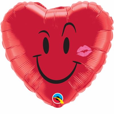 Qualatex Foil Heart 45cm (18") Naughty Smile & A Kiss
