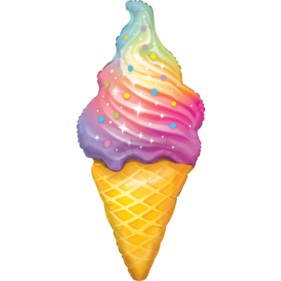 Qualatex Foil Shape 114cm (45") Rainbow Swirl Ice Cream