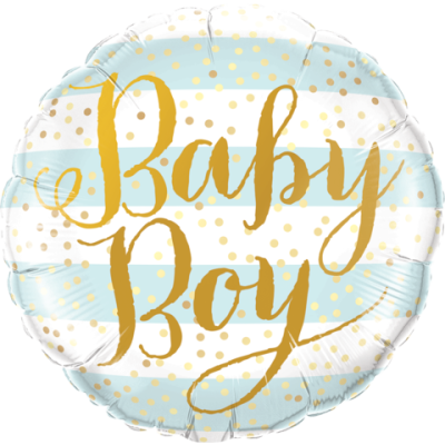 Qualatex Foil 45cm (18") Baby Boy Blue Stripes