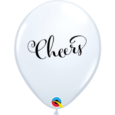 Qualatex Printed Latex 25/28cm (11") Simply Cheers - White (Discontinued)