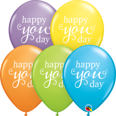 Qualatex Printed Latex 50/28cm (11") Happy You Day - Bright Pastel Asst (Discontinued)