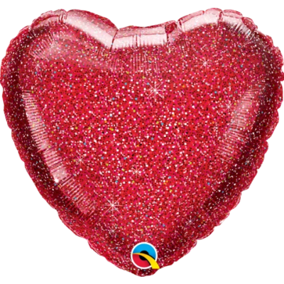 Qualatex Foil Solid Heart 45cm (18&quot;) Glittergraphic Red