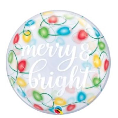 Qualatex Bubble 56cm (22") Merry and Bright Lights