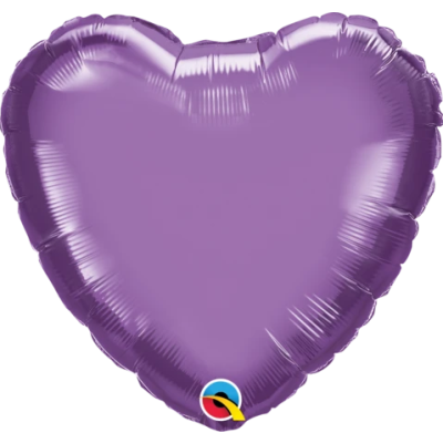 Qualatex Foil Solid Heart 45cm (18") Chrome Purple - packaged