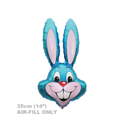 FM Micro Foil 35cm (14&quot;) Rabbit Bunny Head Blue (Air Fill & Unpackaged)
