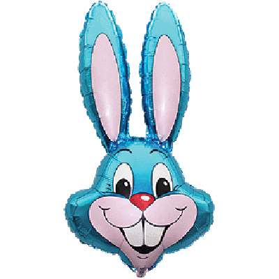 FM Micro Foil 35cm (14&quot;) Rabbit Bunny Head Blue (Air Fill & Unpackaged)