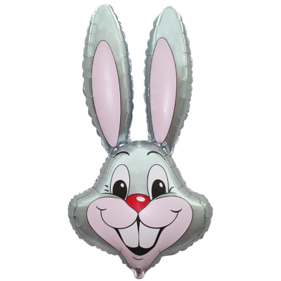 FM Foil Super Shape 89cm (35") Rabbit Bunny Head Silver