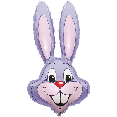 FM Foil Shape 89cm (35") Rabbit Bunny Head Pastel Lilac (Unpackaged)