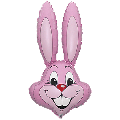 FM Micro Foil 35cm (14&quot;) Rabbit Bunny Head Pink (Air Fill & Unpackaged)