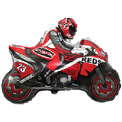 FM Foil Shape Moto Racing Red (70cm x 84cm)