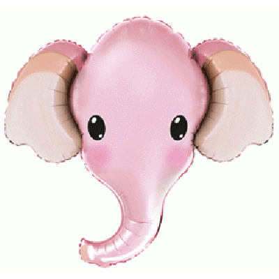 FM Foil Shape Elephant Head Baby Pink 81cm x 99cm (32&quot; x 39&quot;) (Unpackaged)