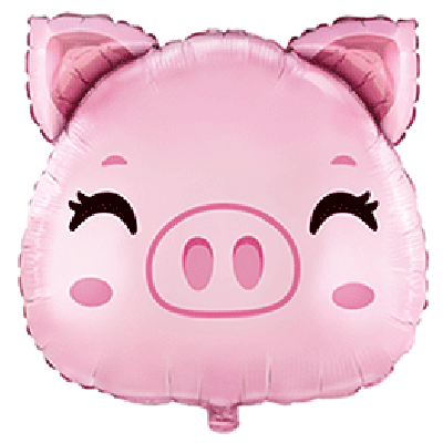 FM Micro Foil Shape Pig Head (20cm x 20cm) (Air Fill &amp; Unpackaged)
