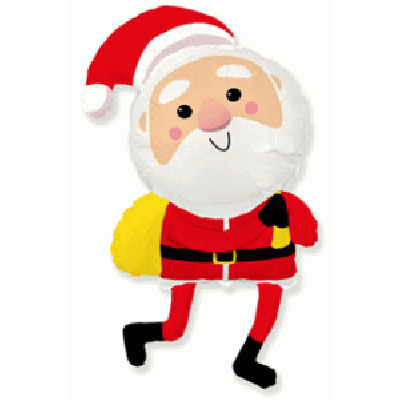 FM Foil Shape Happy Santa 113cm x 99cm (44" x 39") - unpackaged