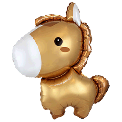 FM Foil Shape Baby Horse Brown (87cm x 72cm) (Unpackaged)