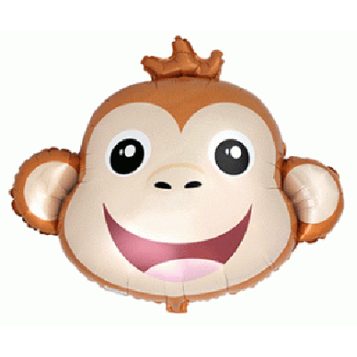 FM Micro Foil Shape Monkey Head (24cm x 31cm) (Air Fill &amp; Unpackaged)