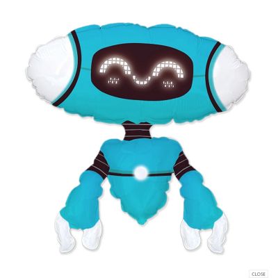 FM Foil Mini Shape 32cm (13&quot;) Robot Blue (Air Fill & Unpackaged)